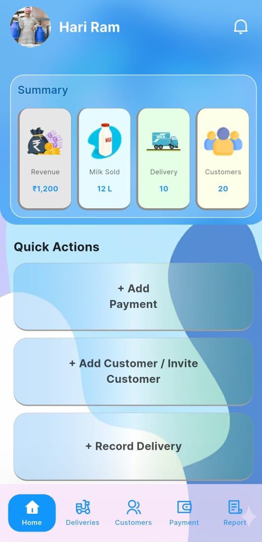DairyGo App Interface 2